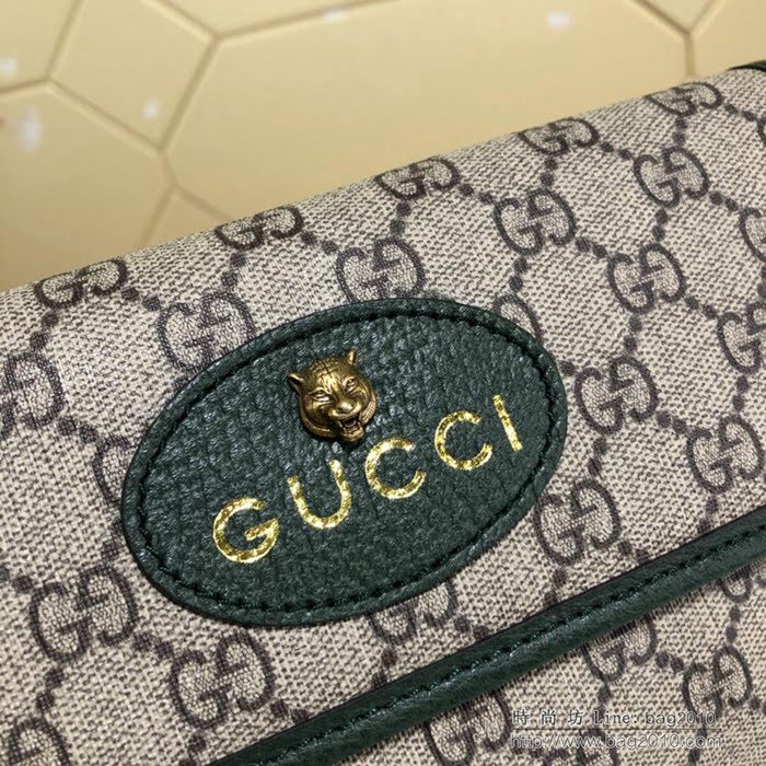 GUCCI古馳 新款 493930 Gucci腰包 古馳單肩包 Gucci斜挎包 古馳虎頭標胸包 pvc/綠色  ydgq3428